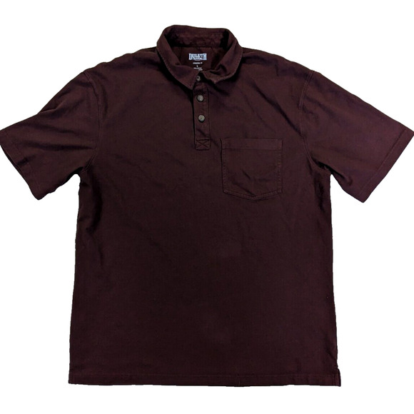 Duluth Rrading Longtail T Shirt large Men's Brown Red Short Sleeve Henley - Picture 2 of 5